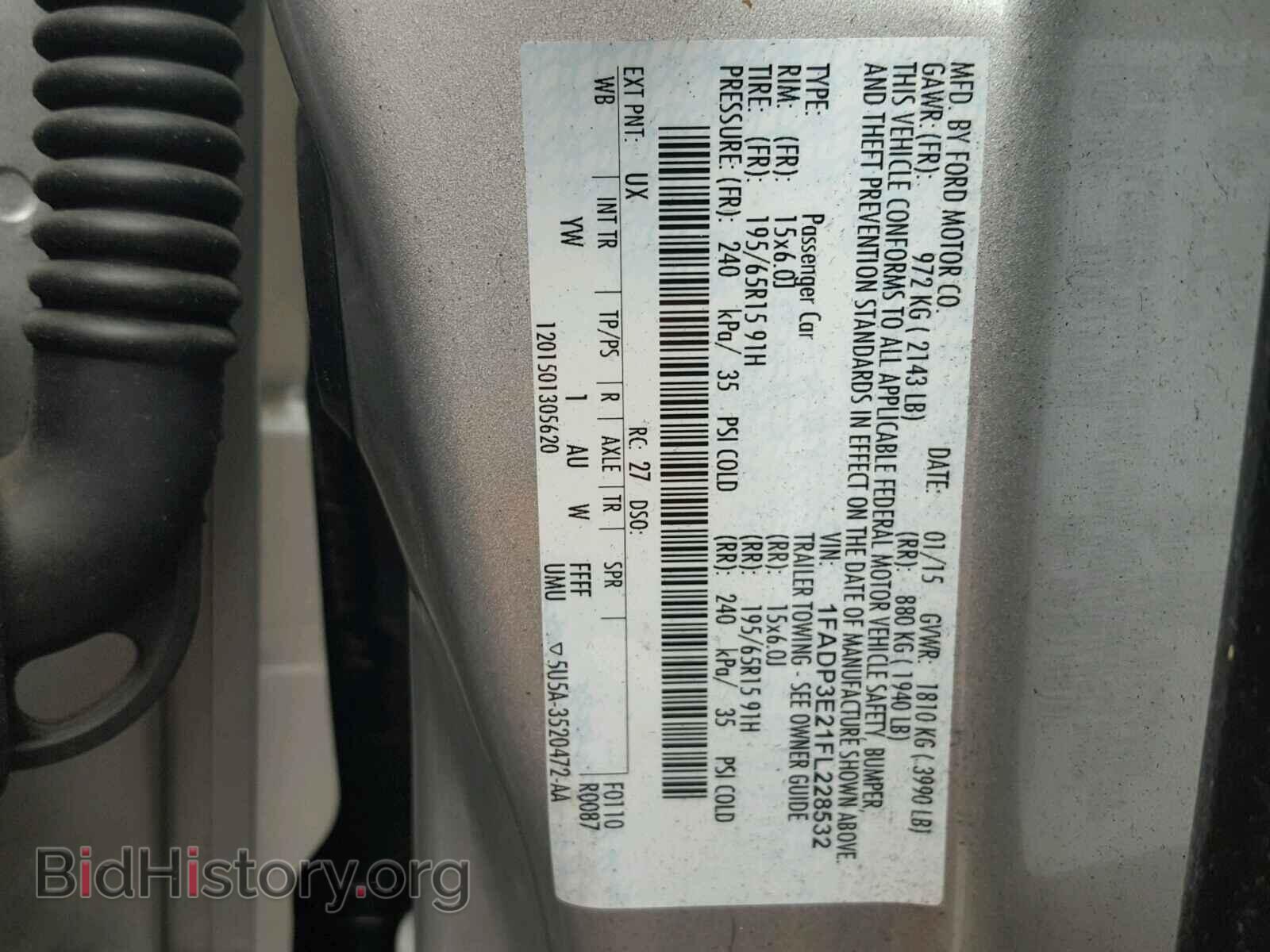 2015 FORD FOCUS - VIN: 1FADP3E21FL228532 - Фото 10