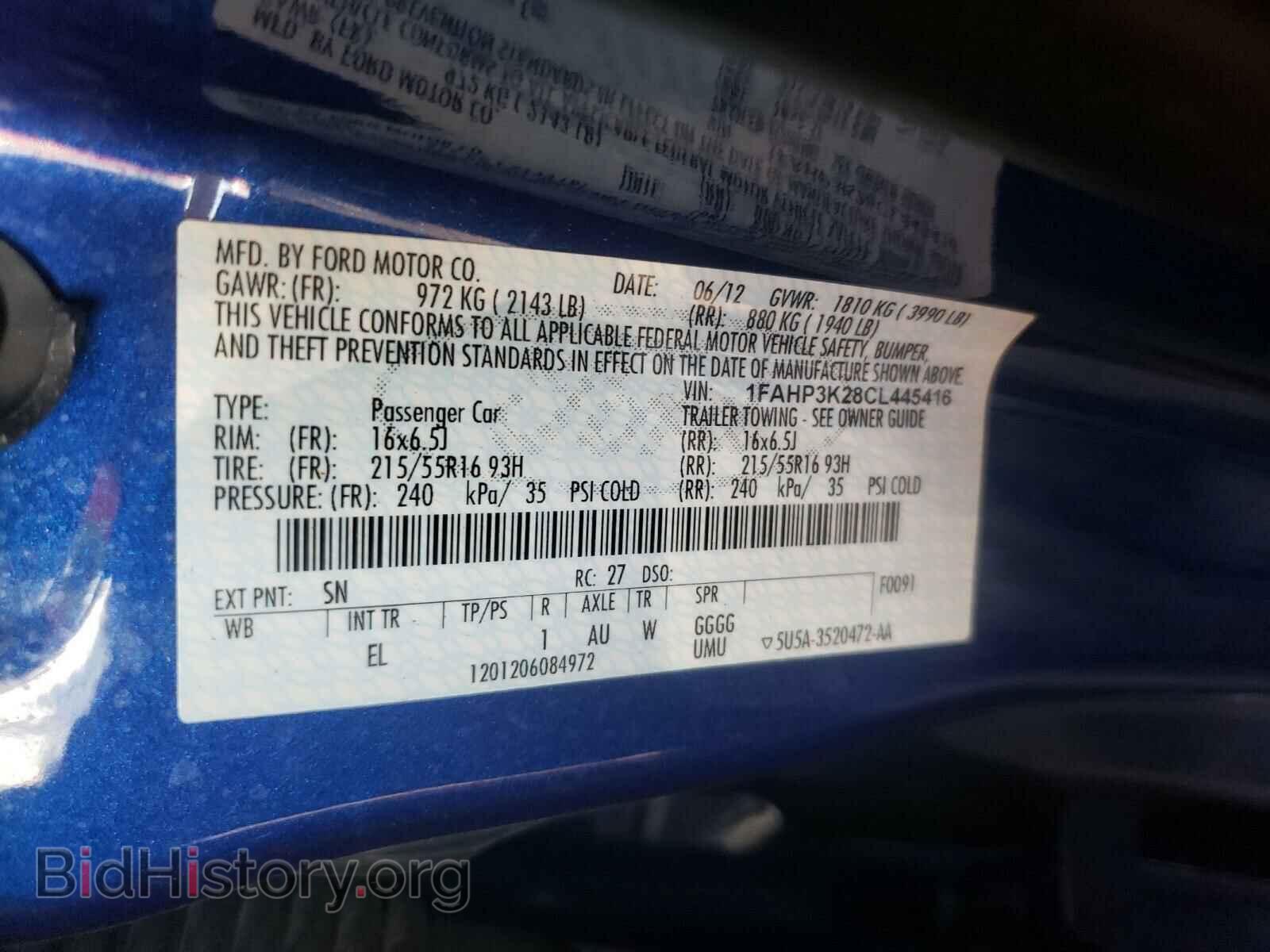 2012 FORD FOCUS - VIN: 1FAHP3K28CL445416 - Фото 10