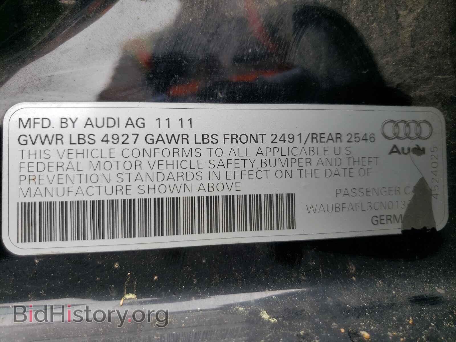 2012 AUDI A4 - VIN: WAUBFAFL3CN013635 - Фото 10