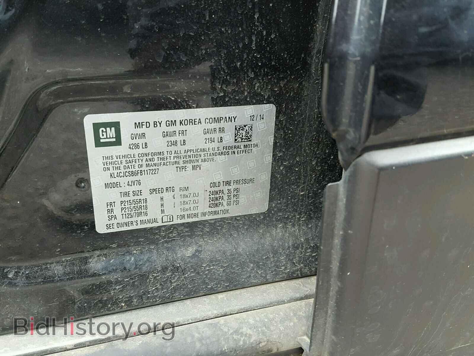 2015 BUICK ENCORE - VIN: KL4CJCSB6FB117227 - Photo 10
