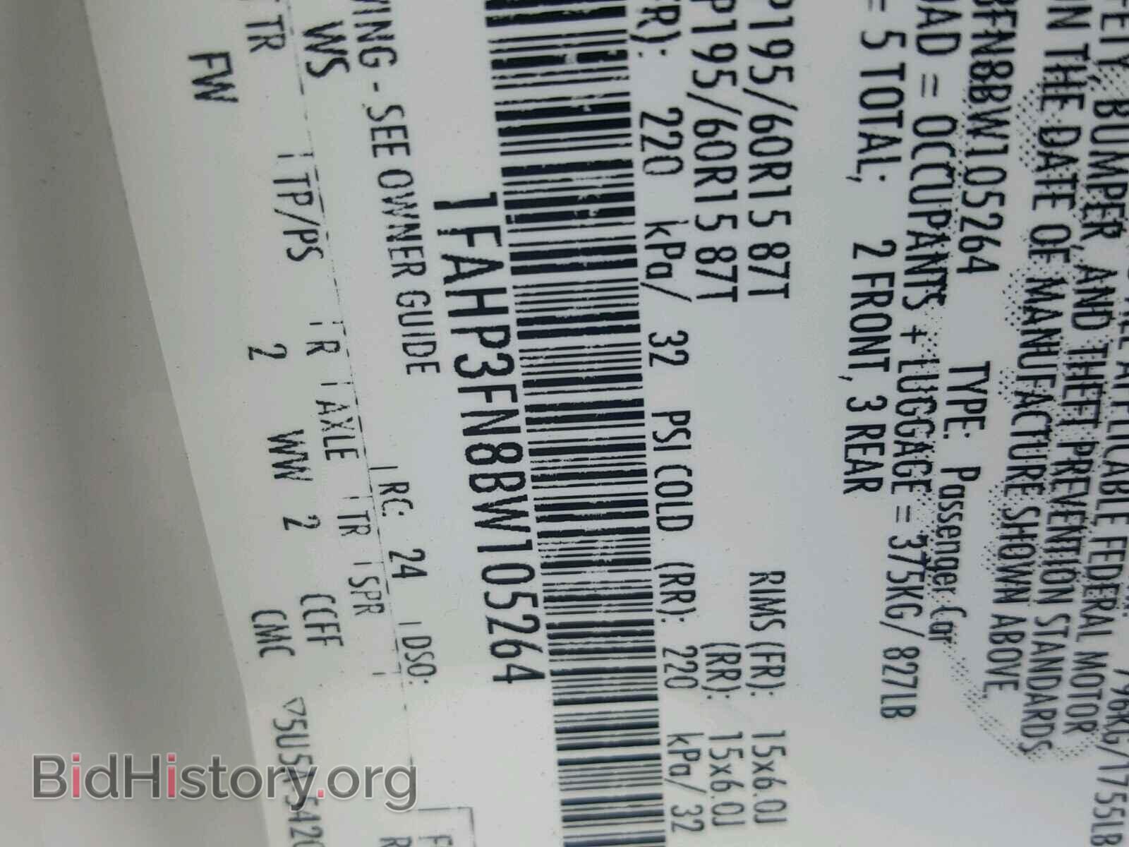 2011 FORD FOCUS - VIN: 1FAHP3FN8BW105264 - Фото 10