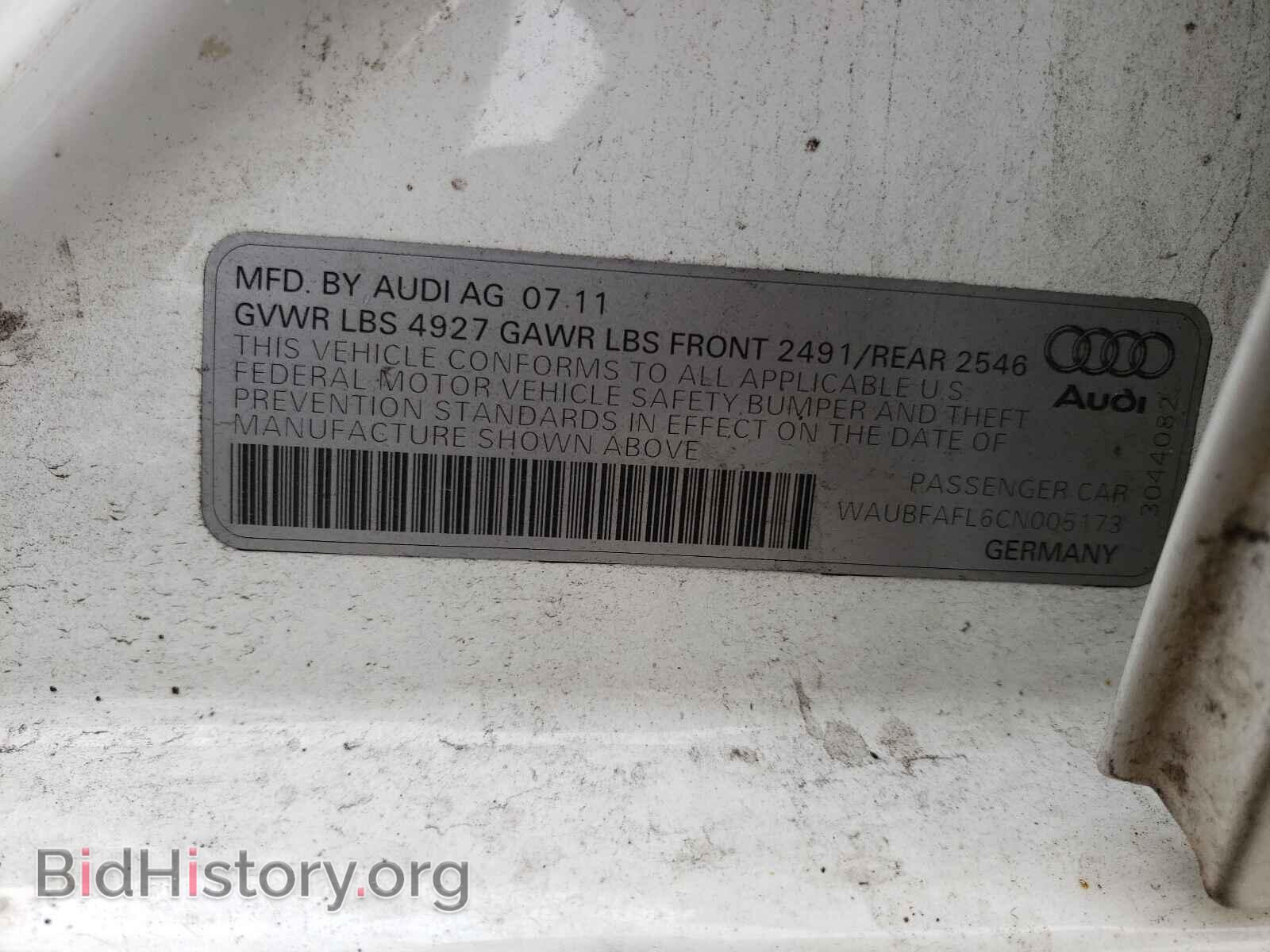 2012 AUDI A4 - VIN: WAUBFAFL6CN005173 - Photo 10