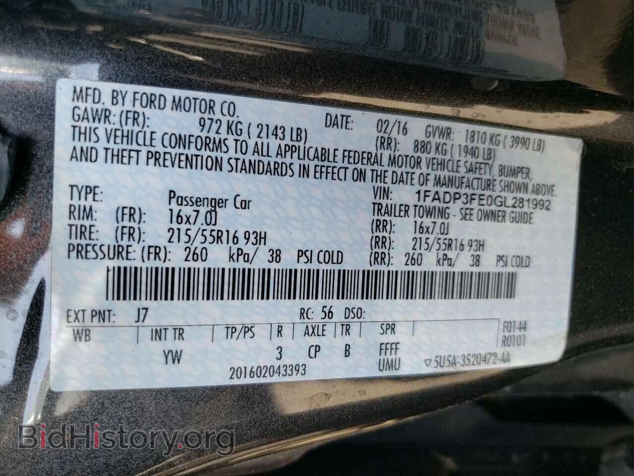 2016 FORD FOCUS - VIN: 1FADP3FE0GL281992 - Фото 10