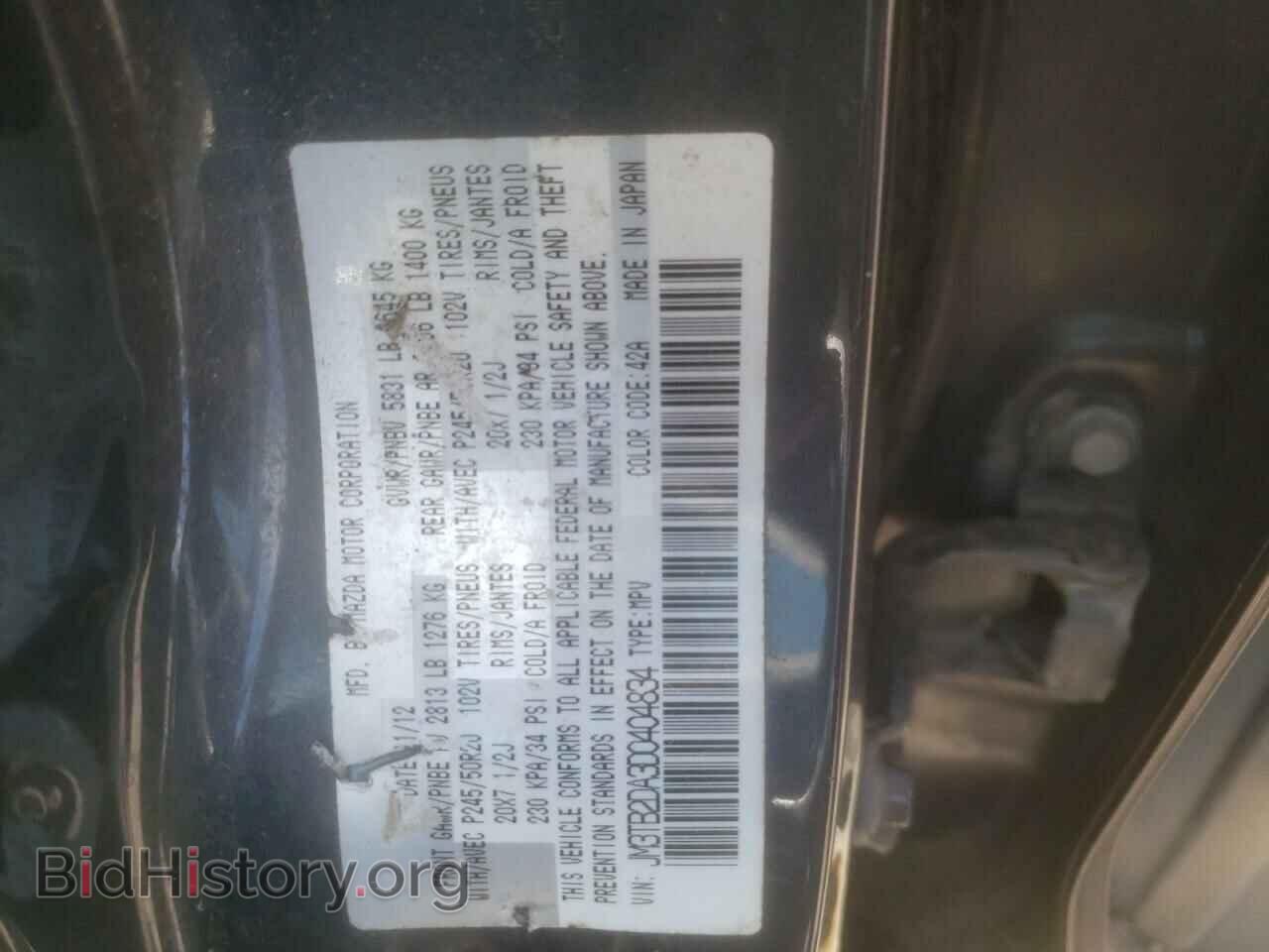2013 MAZDA CX-9 - VIN: JM3TB2DA3D0404834 - Фото 10