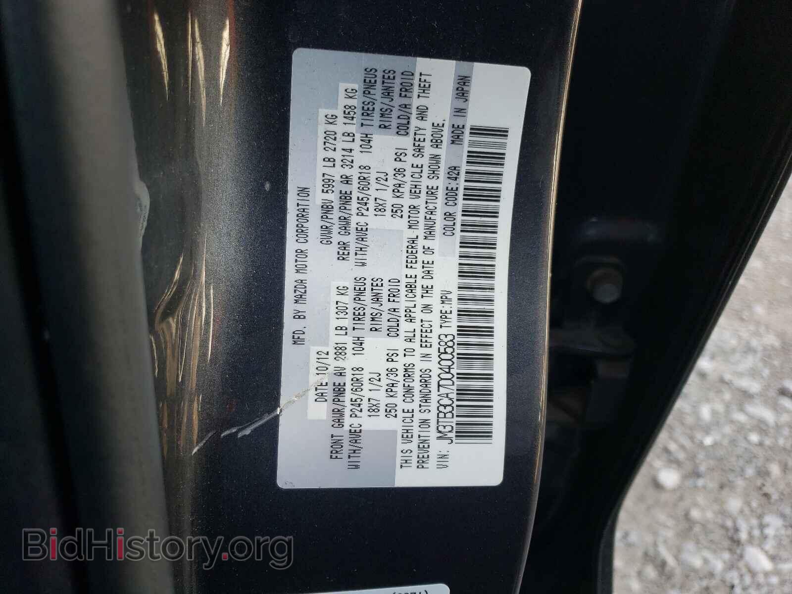 2013 MAZDA CX-9 - VIN: JM3TB3CA7D0400583 - Фото 10