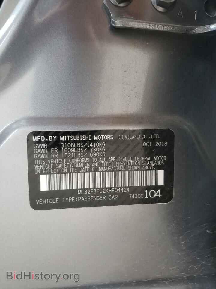 2019 MITSUBISHI MIRAGE - VIN: ML32F3FJ2KHF04424 - Фото 10