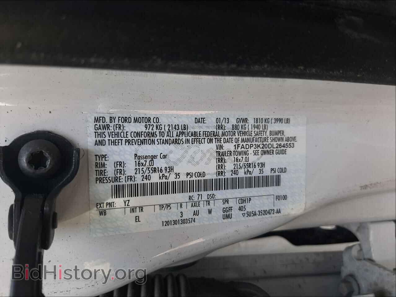 2013 FORD FOCUS - VIN: 1FADP3K20DL264553 - Фото 10