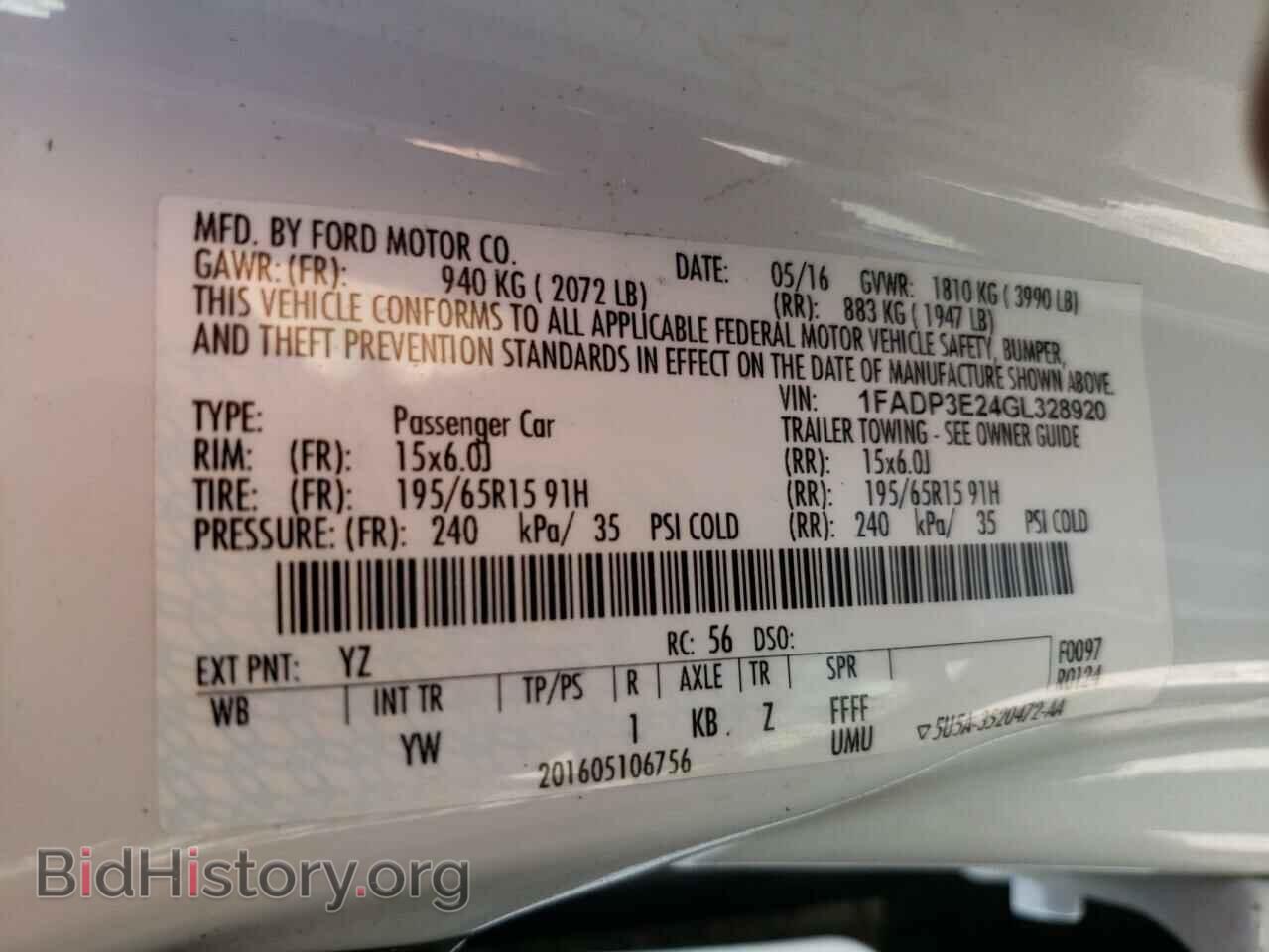 2016 FORD FOCUS - VIN: 1FADP3E24GL328920 - Фото 10
