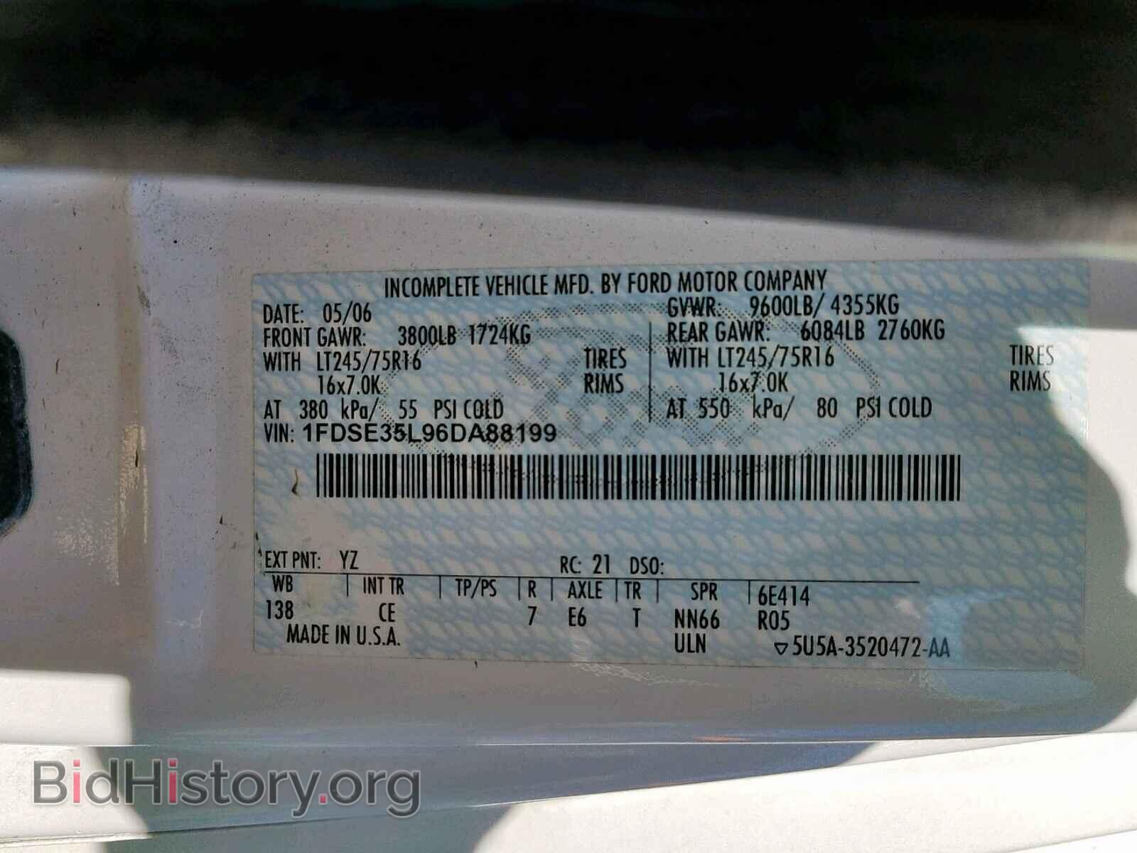 2006 FORD ECONOLINE - VIN: 1FDSE35L96DA88199 - Фото 10