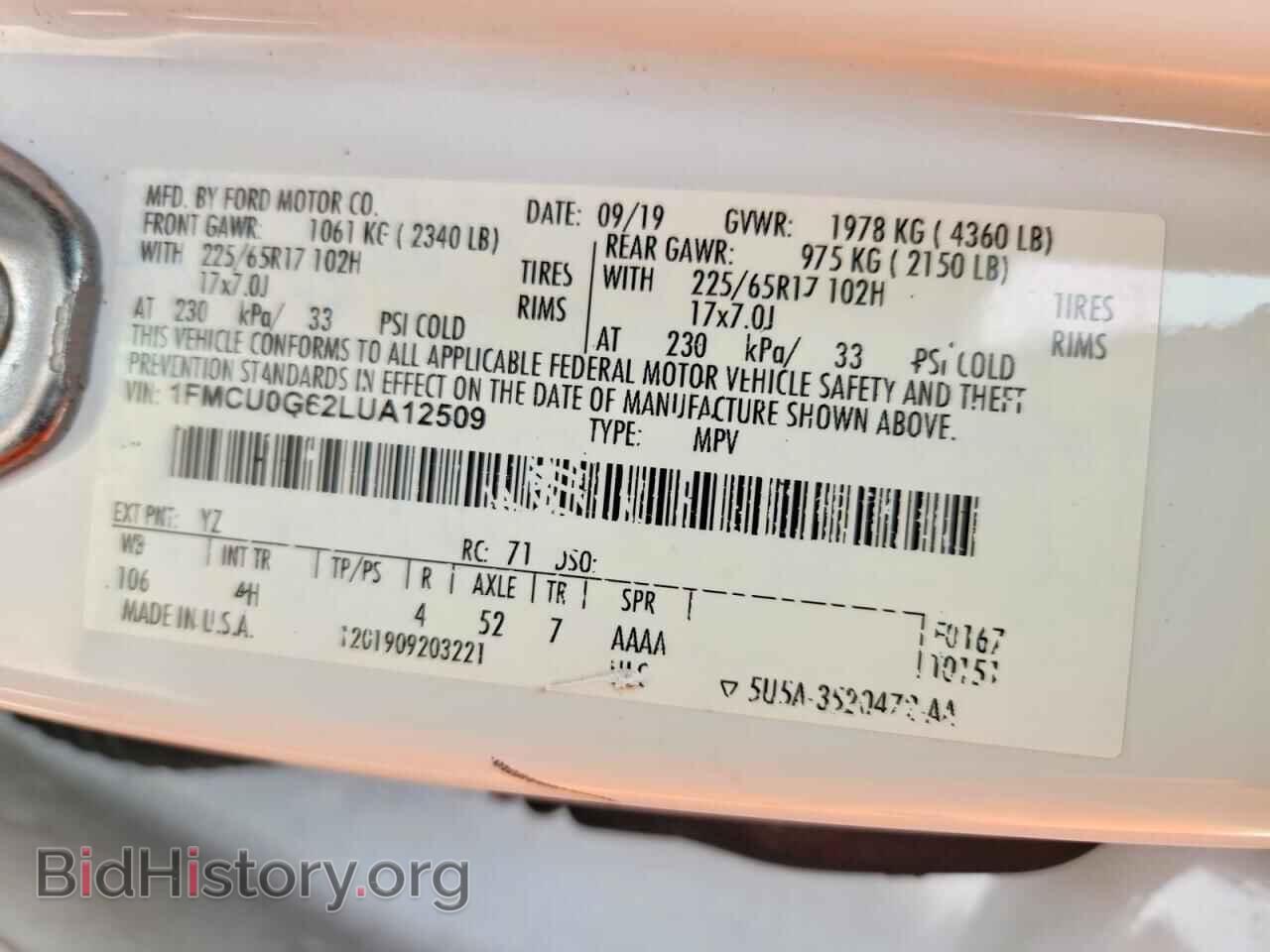 2020 FORD ESCAPE - VIN: 1FMCU0G62LUA12509 - Photo 13