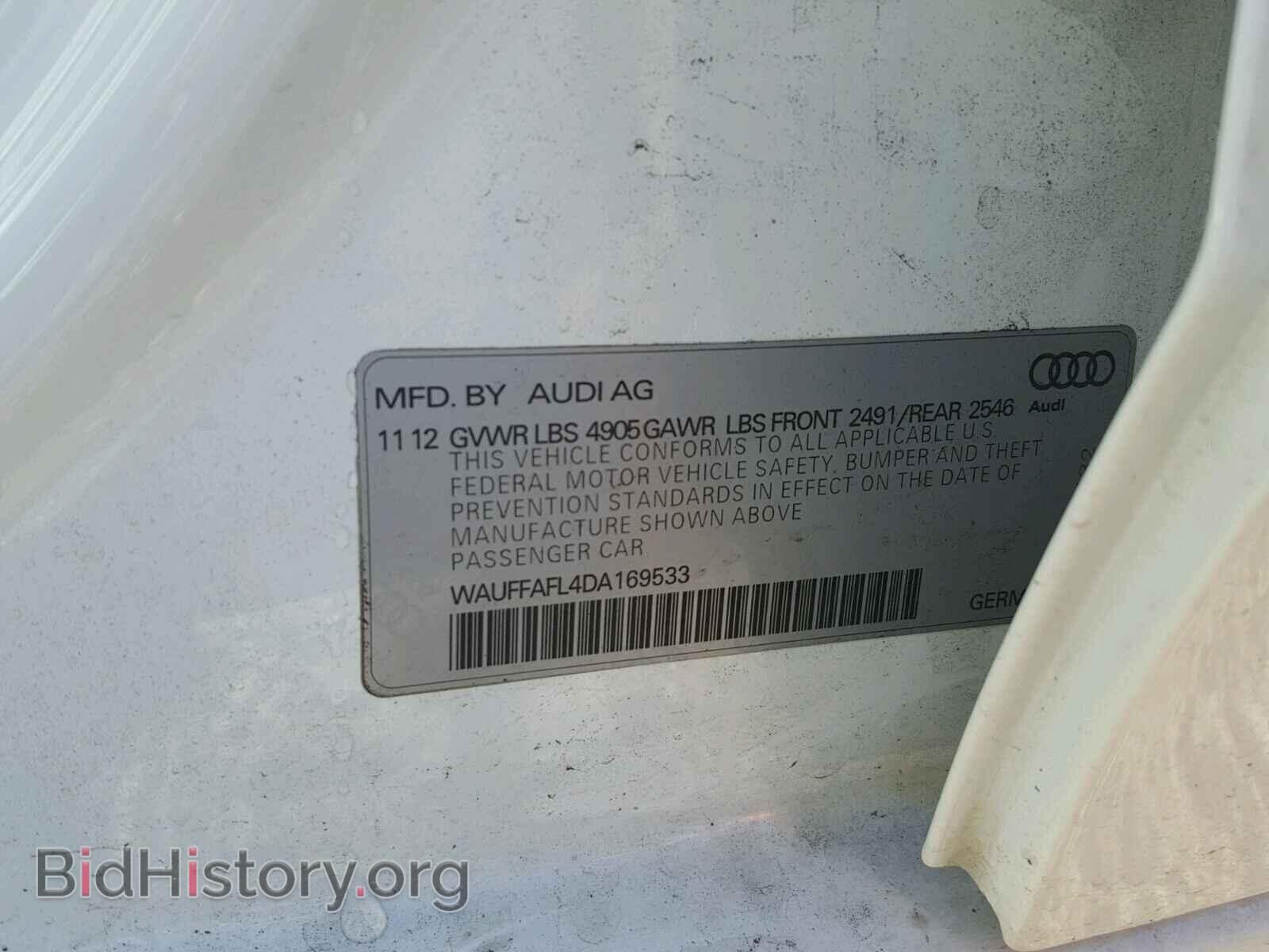 2013 AUDI A4 - VIN: WAUFFAFL4DA169533 - Фото 10