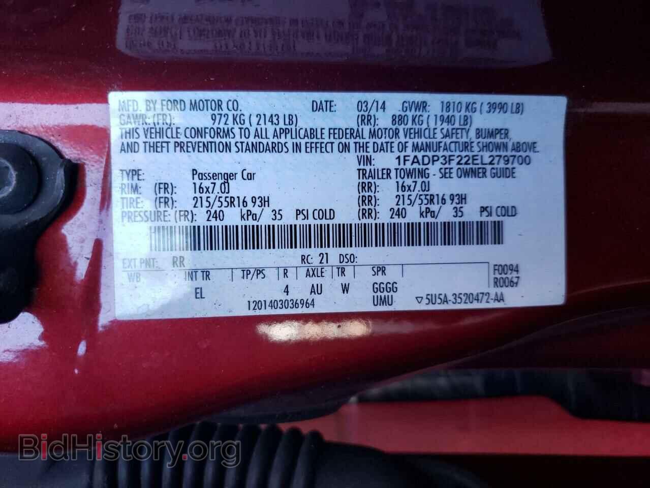 2014 FORD FOCUS - VIN: 1FADP3F22EL279700 - Photo 10