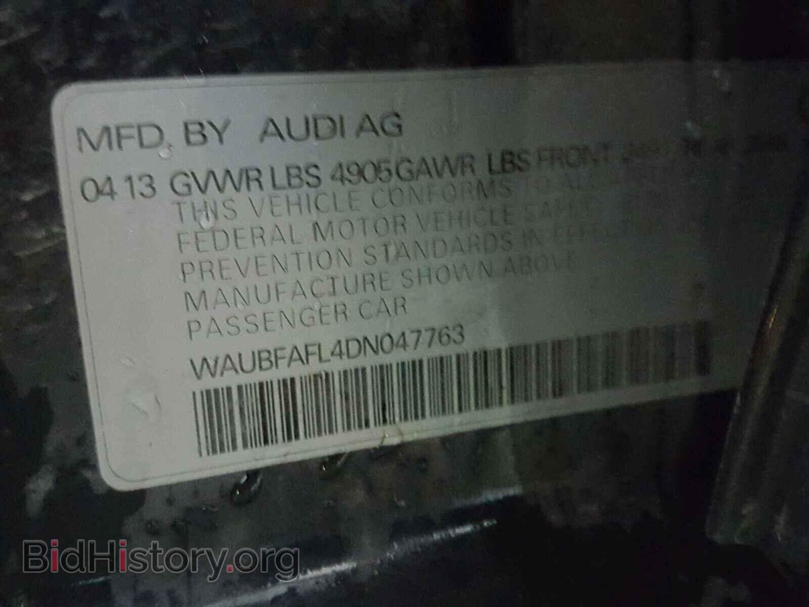 2013 AUDI A4 - VIN: WAUBFAFL4DN047763 - Photo 10