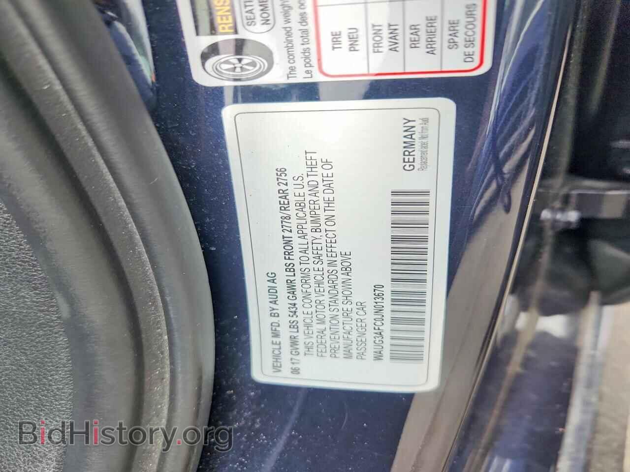 2018 AUDI A6 - VIN: WAUG3AFC0JN013670 - Фото 12