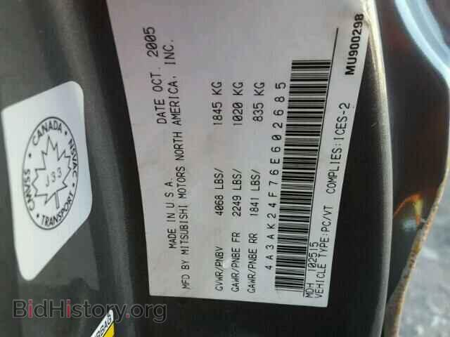 2006 MITSUBISHI ECLIPSE - VIN: 4A3AK24F76E602685 - Photo 10