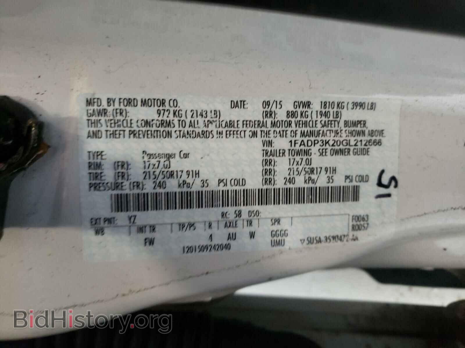 2016 FORD FOCUS - VIN: 1FADP3K20GL212666 - Фото 10