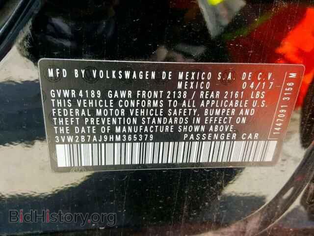 2017 VOLKSWAGEN JETTA - VIN: 3VW2B7AJ9HM365379 - Фото 10
