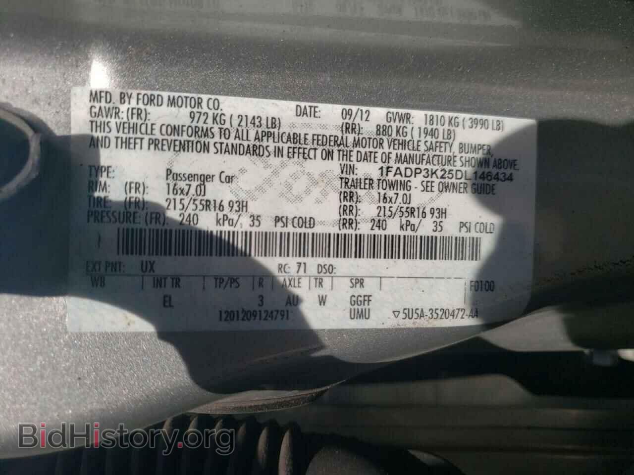 2013 FORD FOCUS - VIN: 1FADP3K25DL146434 - Фото 10