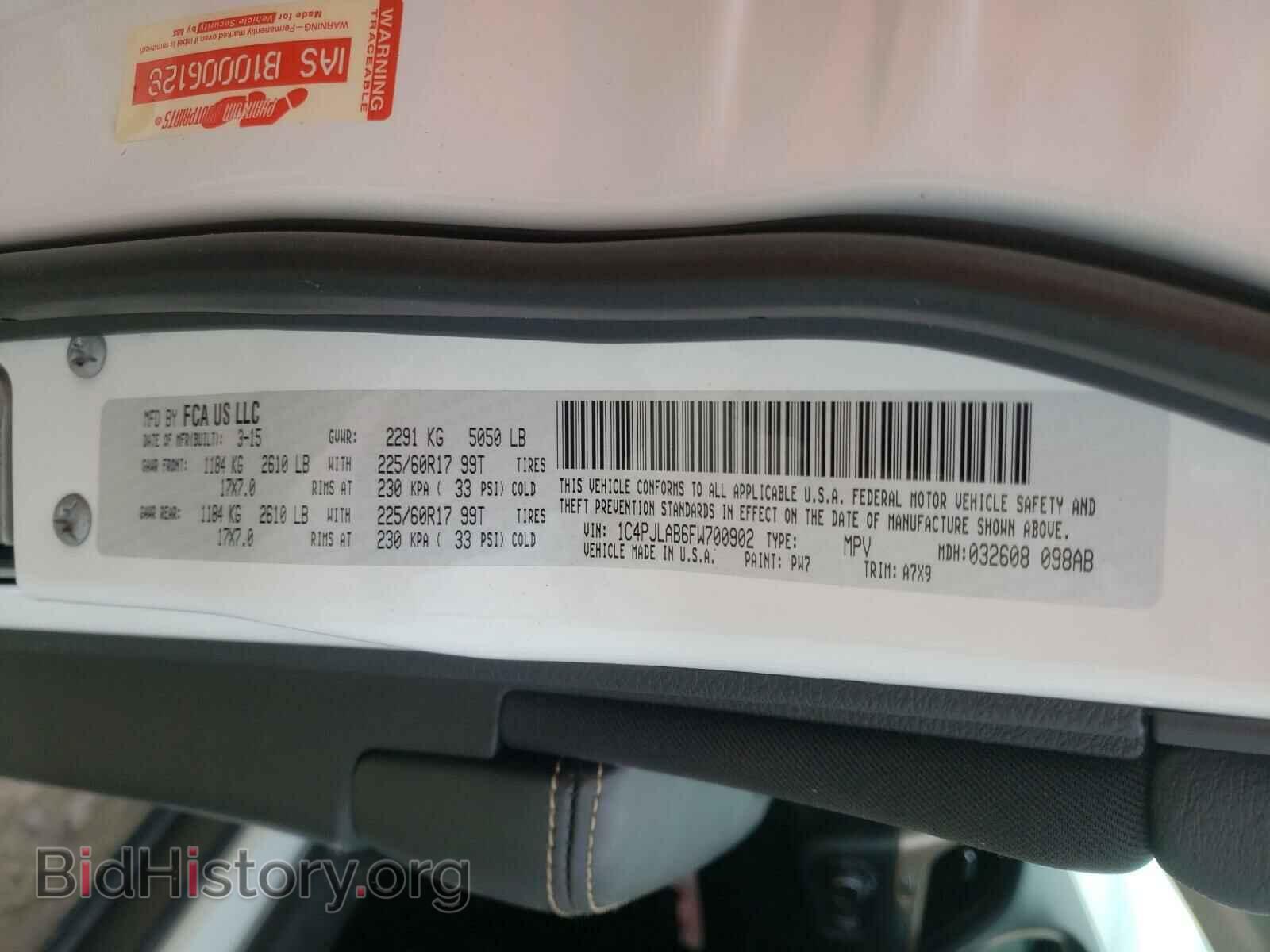 2015 JEEP CHEROKEE - VIN: 1C4PJLAB6FW700902 - Фото 10