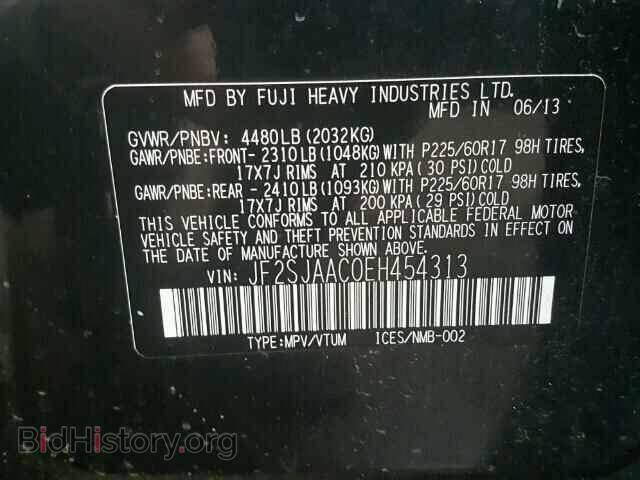 2014 SUBARU FORESTER - VIN: JF2SJAAC0EH454313 - Фото 10
