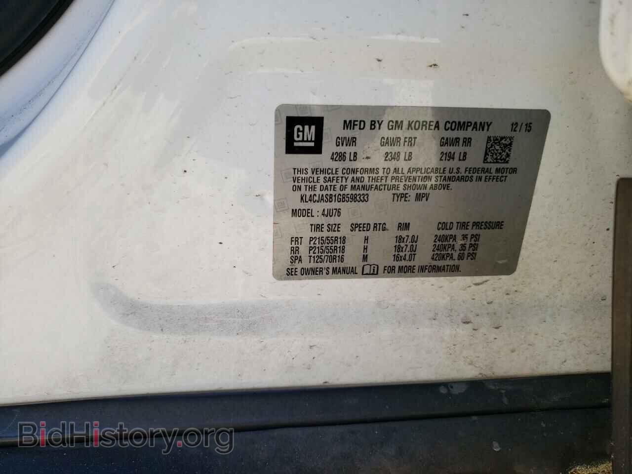 2016 BUICK ENCORE - VIN: KL4CJASB1GB598333 - Photo 13
