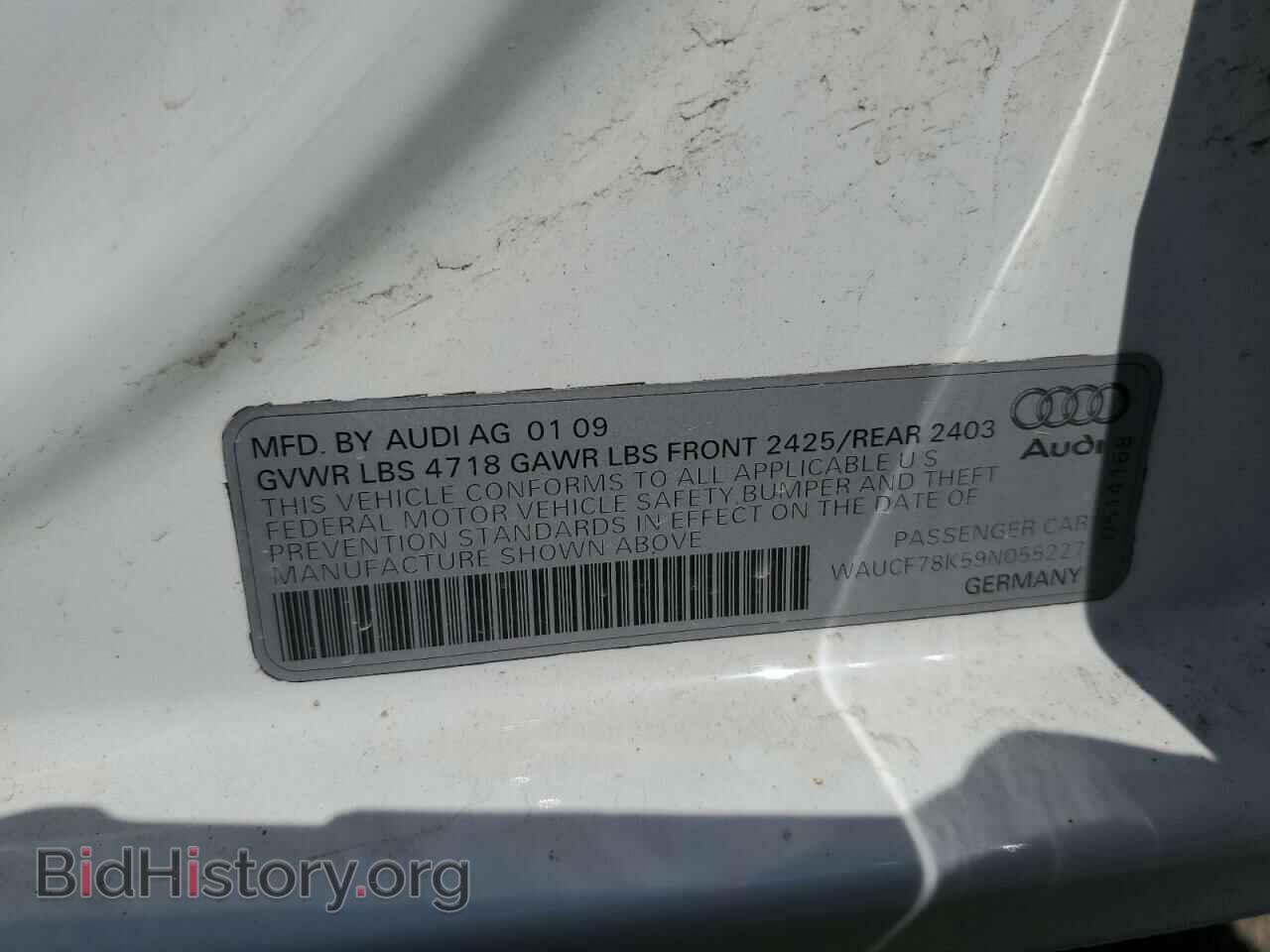 2009 AUDI A4 - VIN: WAUCF78K59N055227 - Фото 12
