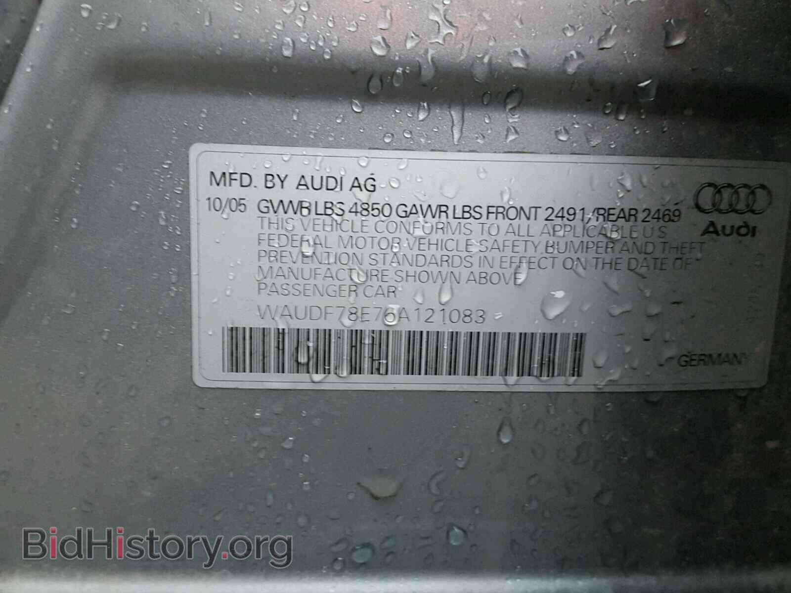 2006 AUDI A4 - VIN: WAUDF78E76A121083 - Photo 10