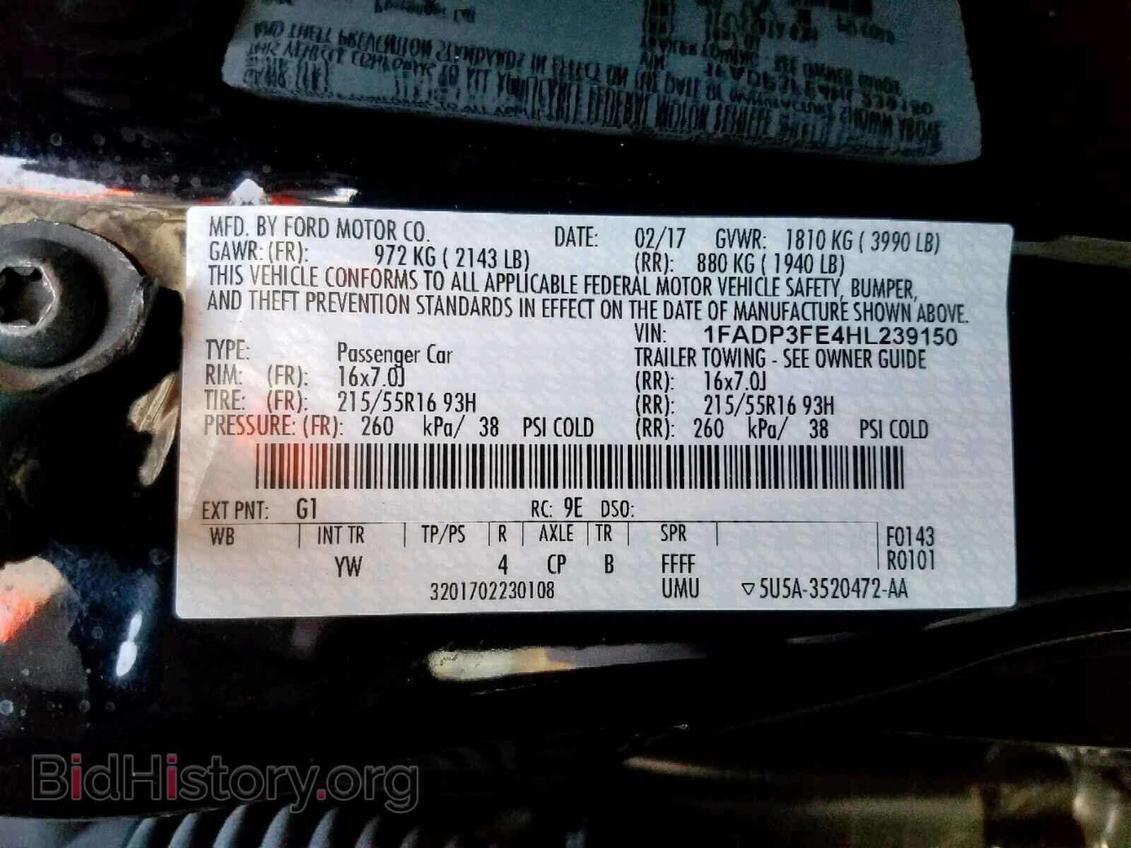 2017 FORD FOCUS SE - VIN: 1FADP3FE4HL239150 - Фото 10