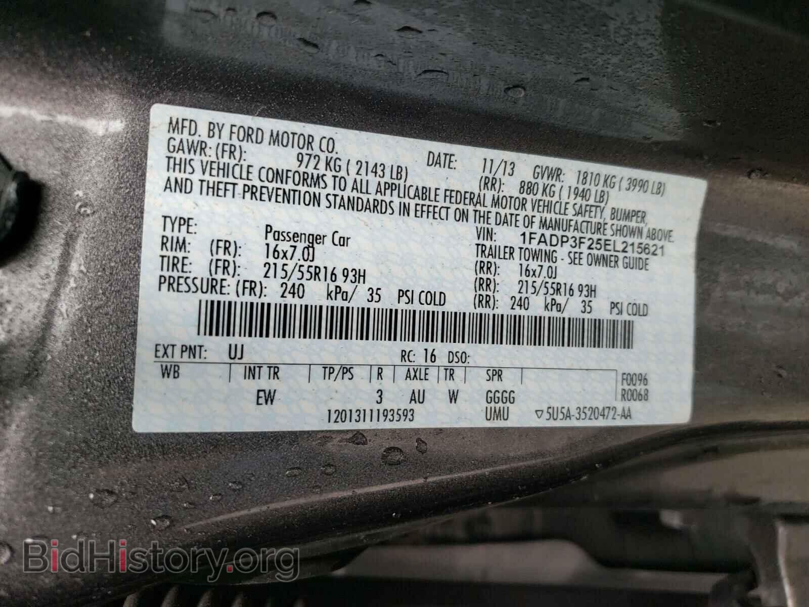 2014 FORD FOCUS - VIN: 1FADP3F25EL215621 - Photo 10