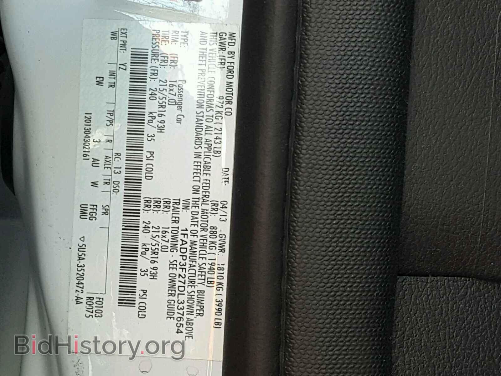 2013 FORD FOCUS - VIN: 1FADP3F27DL337654 - Photo 10