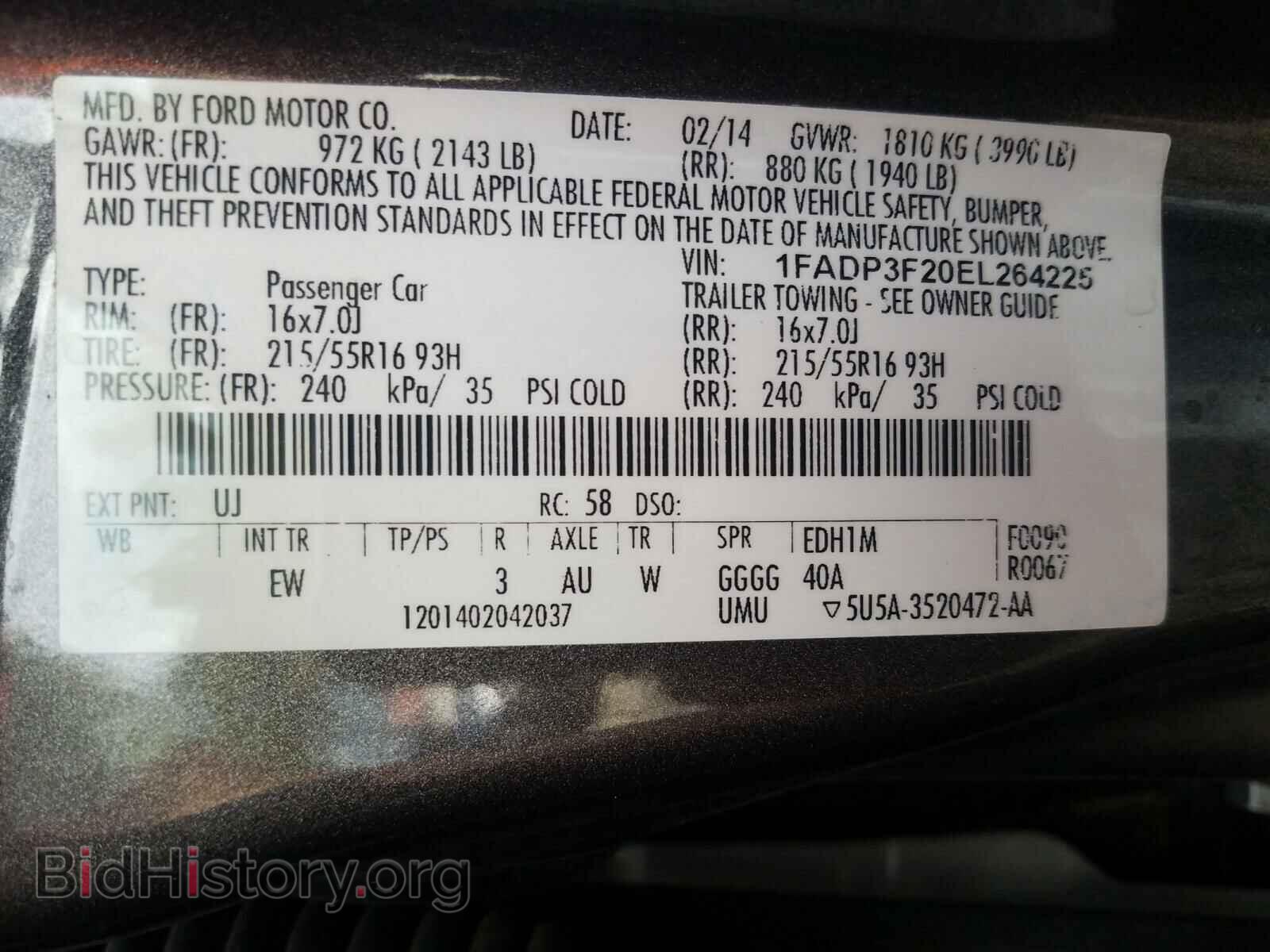 2014 FORD FOCUS - VIN: 1FADP3F20EL264225 - Photo 10
