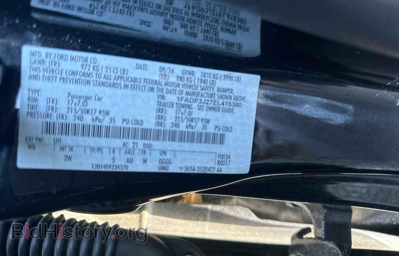 2014 FORD FOCUS - VIN: 1FADP3J27EL416380 - Фото 10