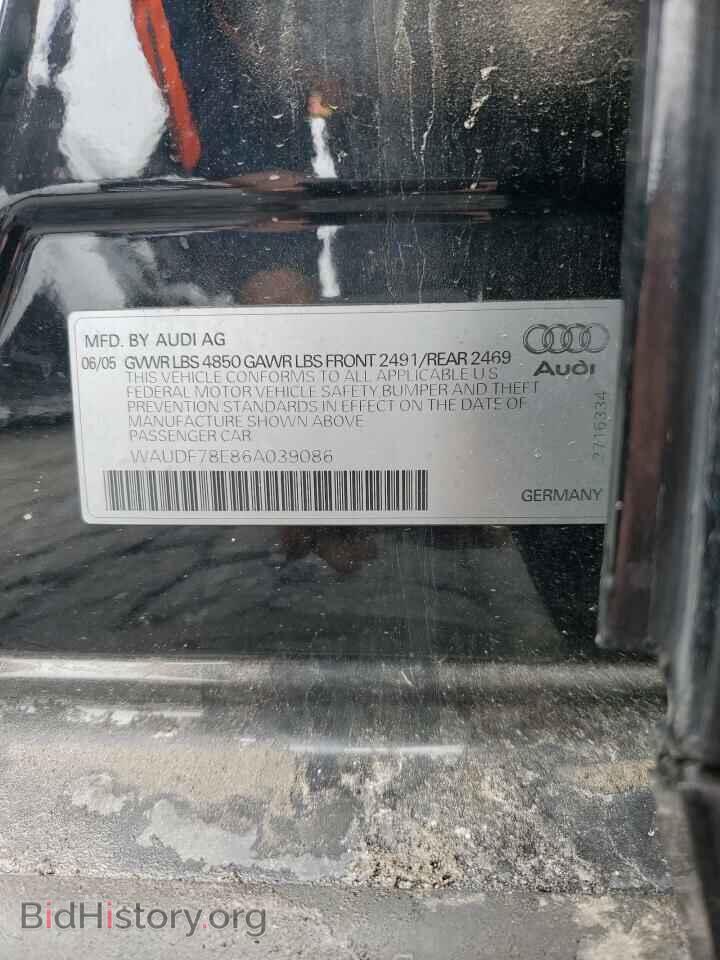 2006 AUDI A4 - VIN: WAUDF78E86A039086 - Фото 12
