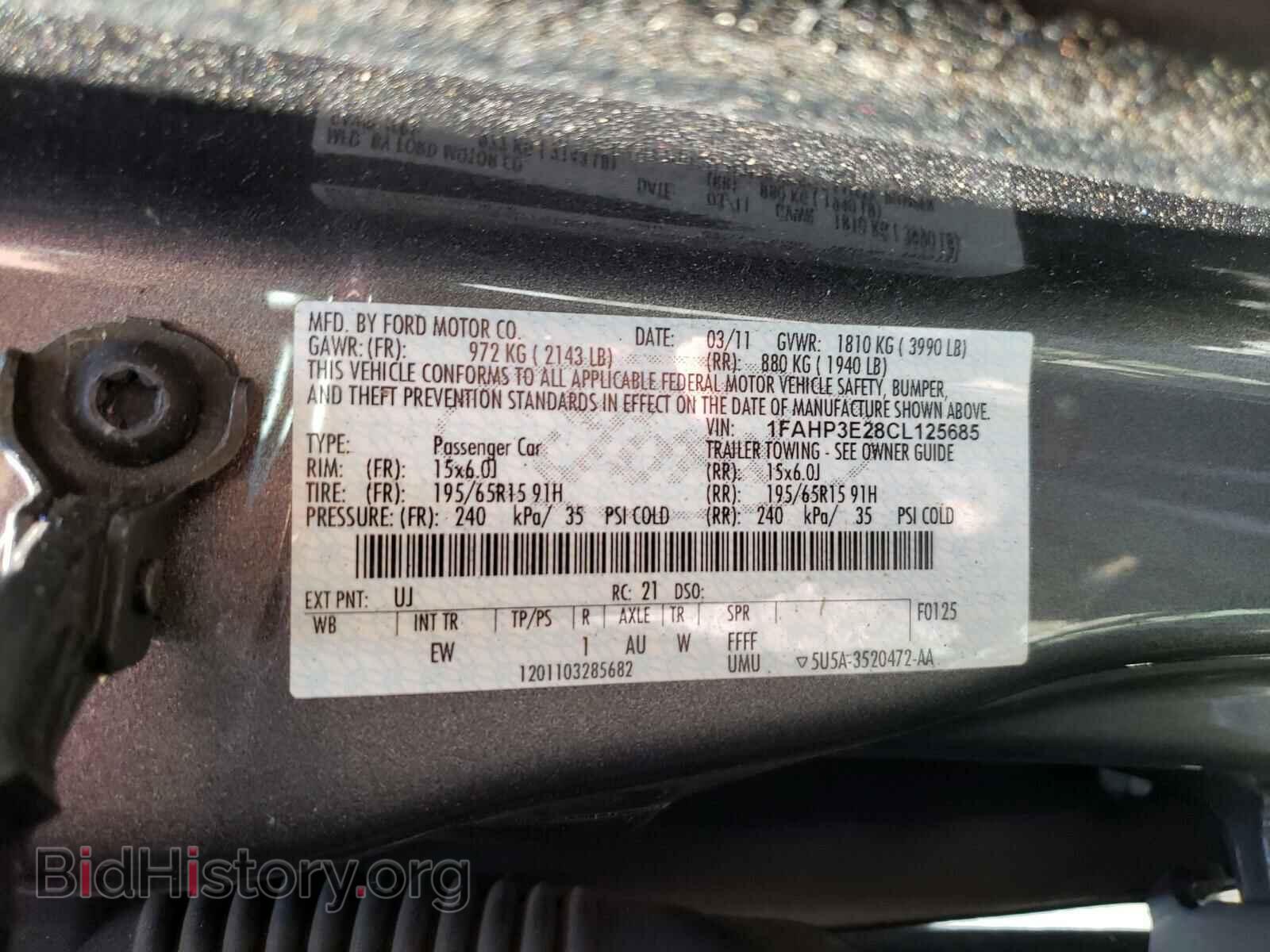 2012 FORD FOCUS - VIN: 1FAHP3E28CL125685 - Фото 10