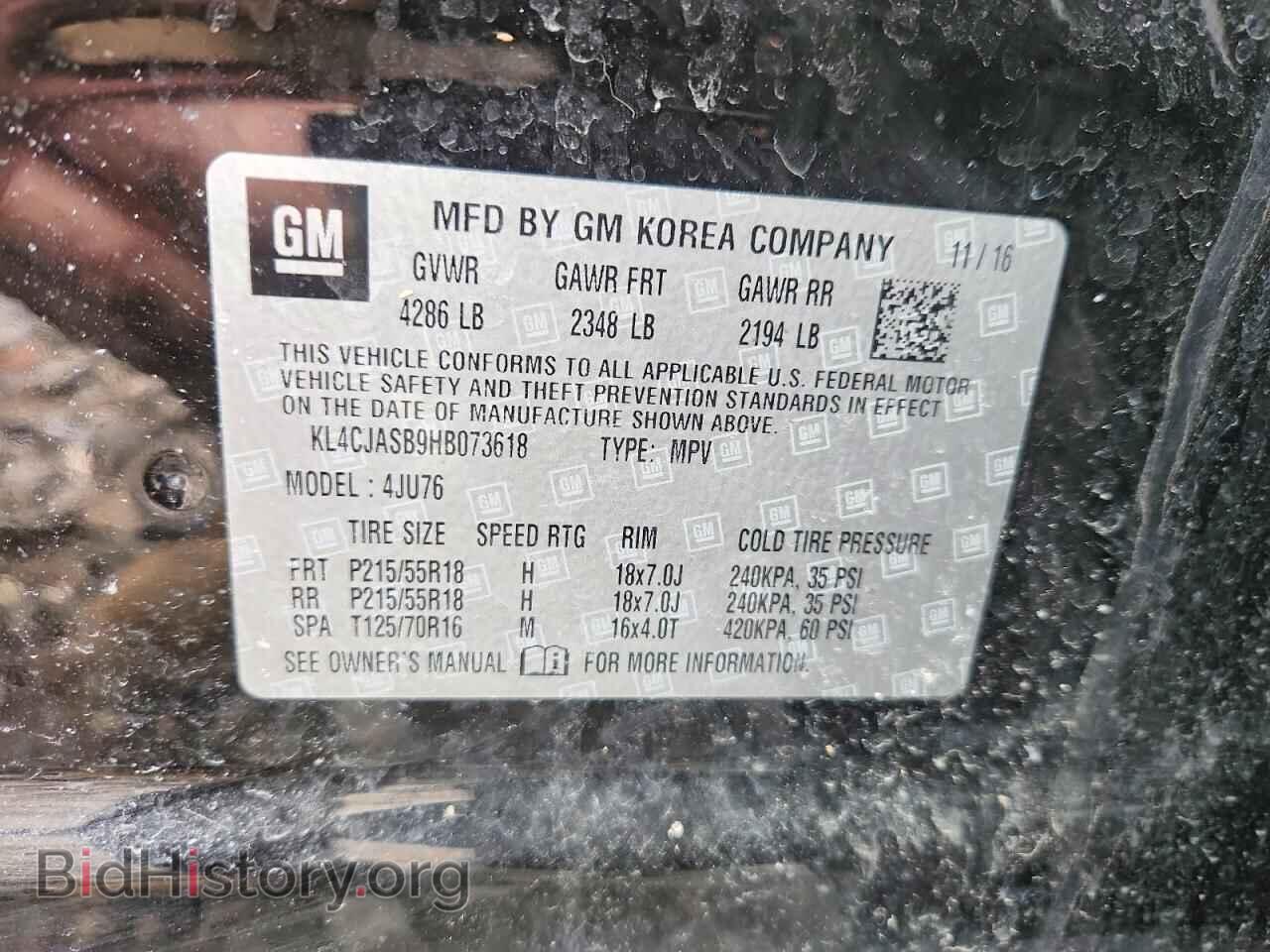 2017 BUICK ENCORE - VIN: KL4CJASB9HB073618 - Фото 13