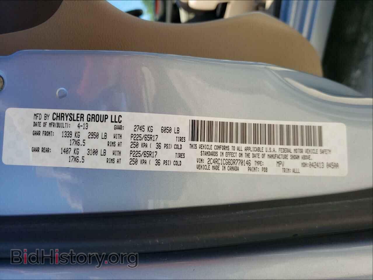 2013 CHRYSLER MINIVAN - VIN: 2C4RC1CG6DR770146 - Photo 10