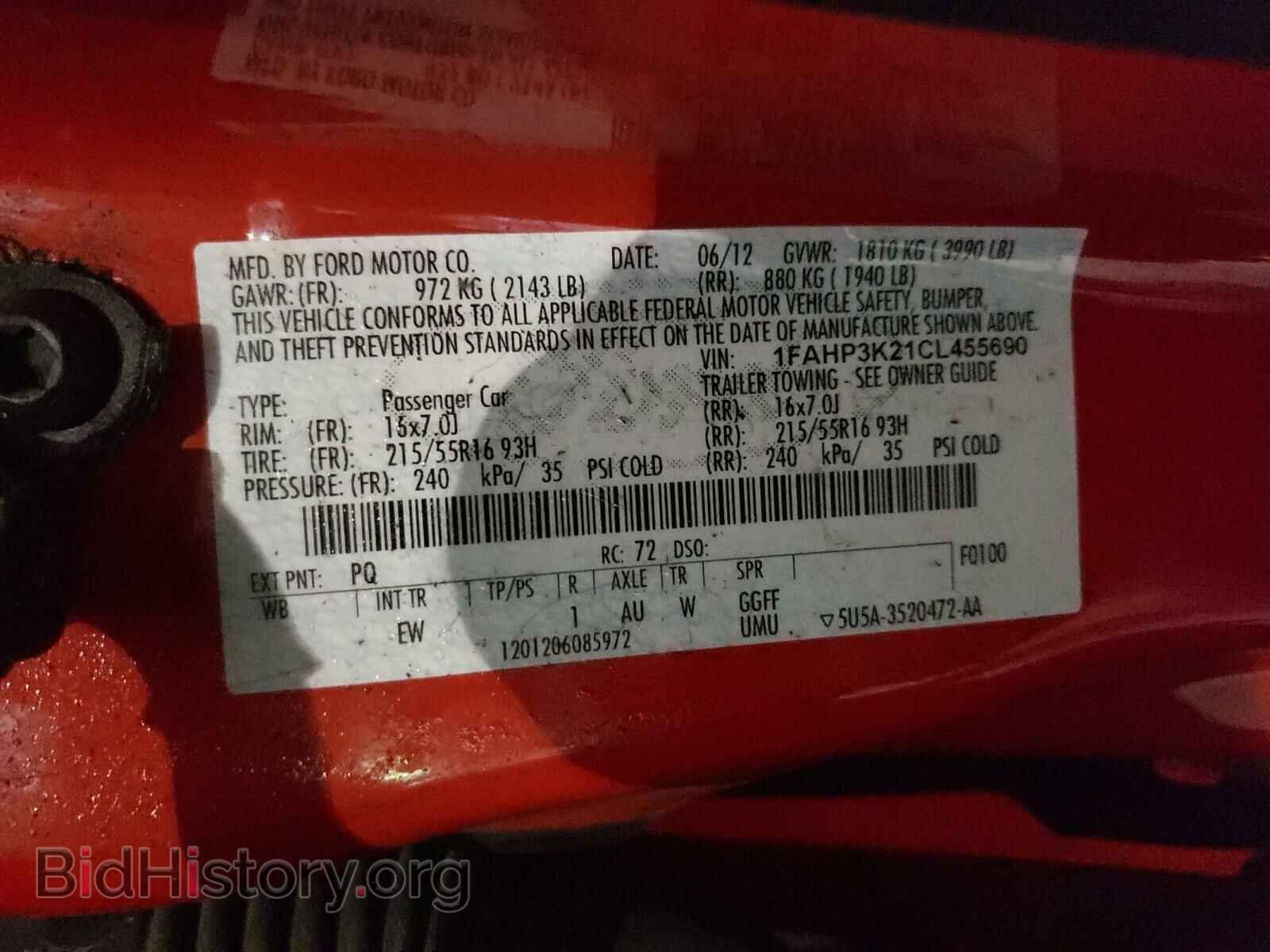 2012 FORD FOCUS - VIN: 1FAHP3K21CL455690 - Photo 10