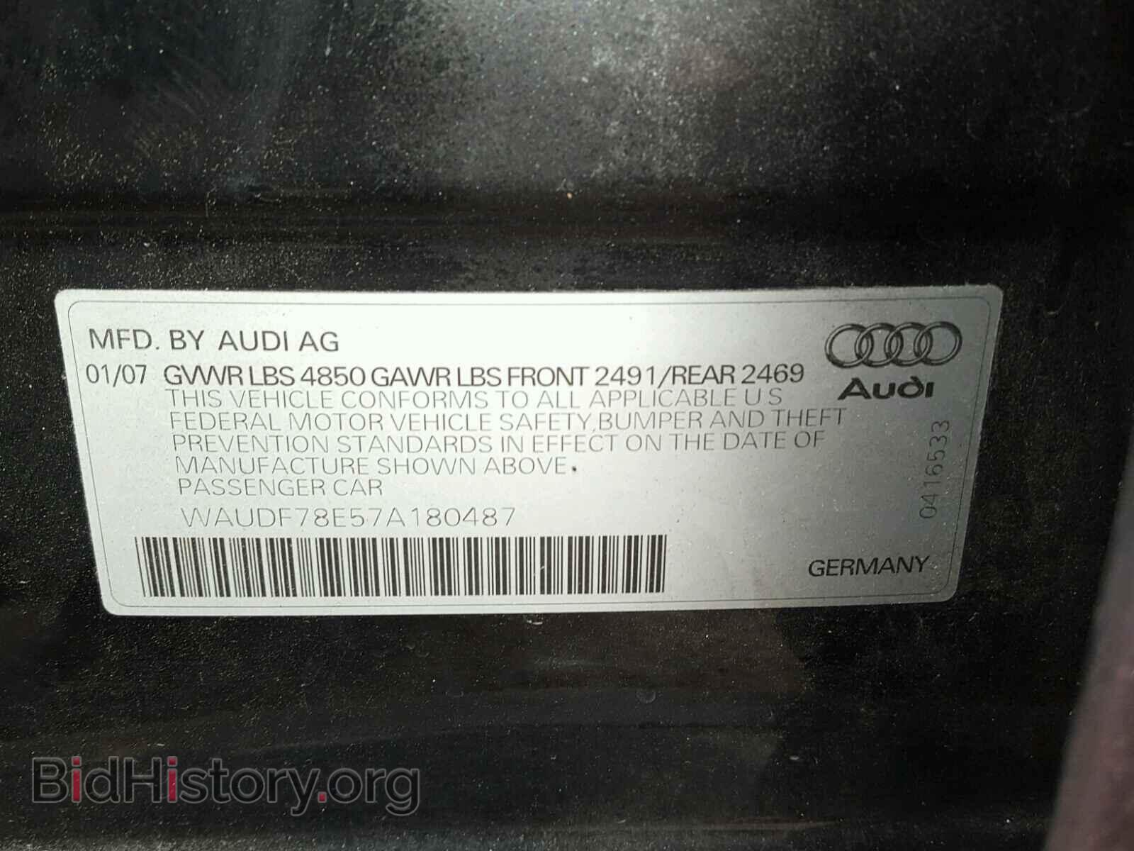 2007 AUDI A4 - VIN: WAUDF78E57A180487 - Photo 10