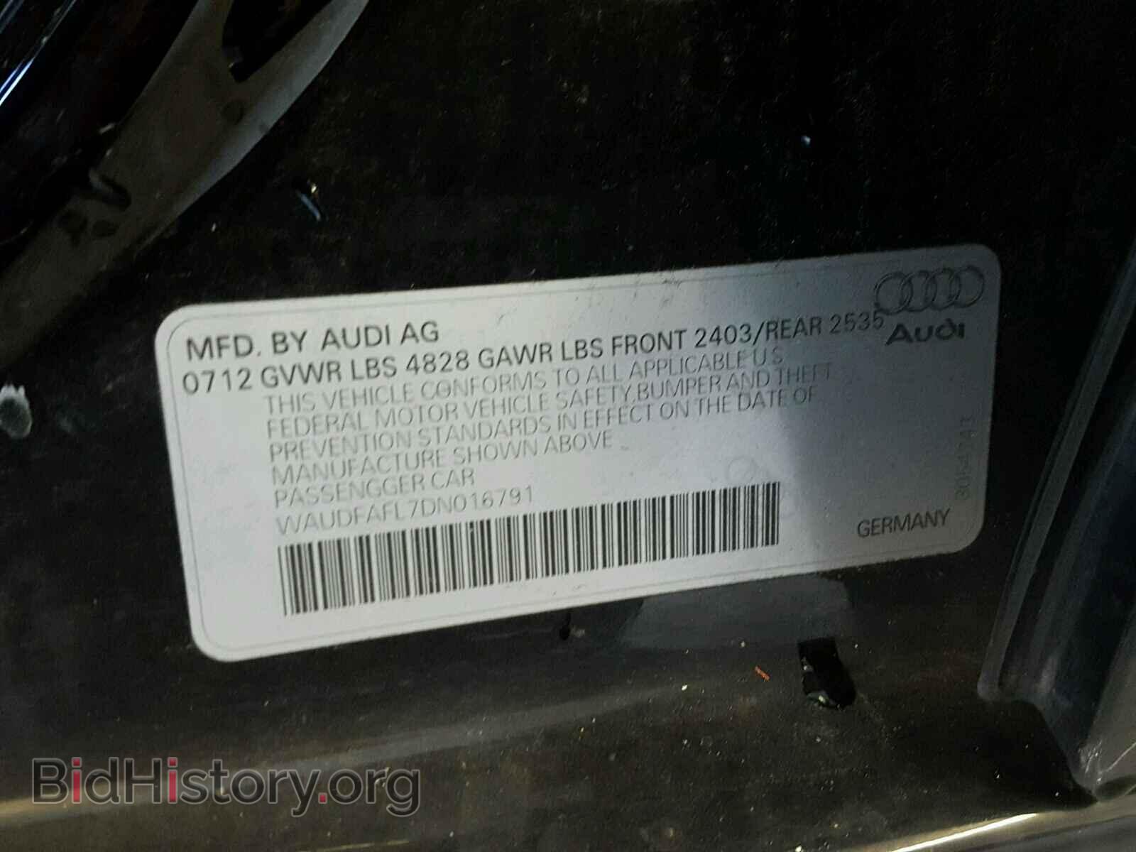 2013 AUDI A4 - VIN: WAUDFAFL7DN016791 - Фото 10