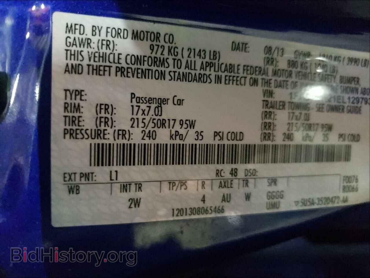 2014 FORD FOCUS - VIN: 1FADP3K21EL129793 - Фото 10