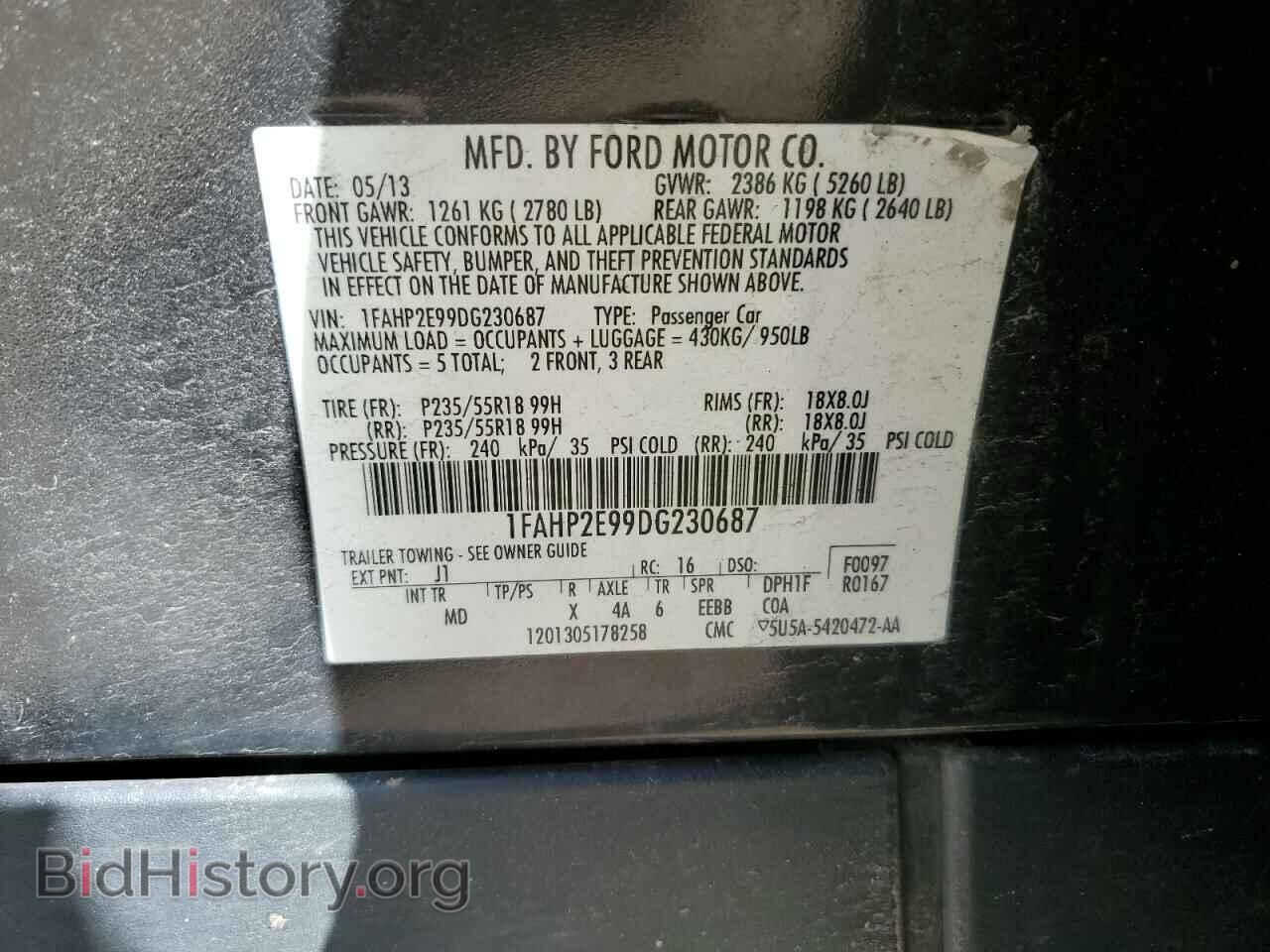 2013 FORD TAURUS - VIN: 1FAHP2E99DG230687 - Photo 12