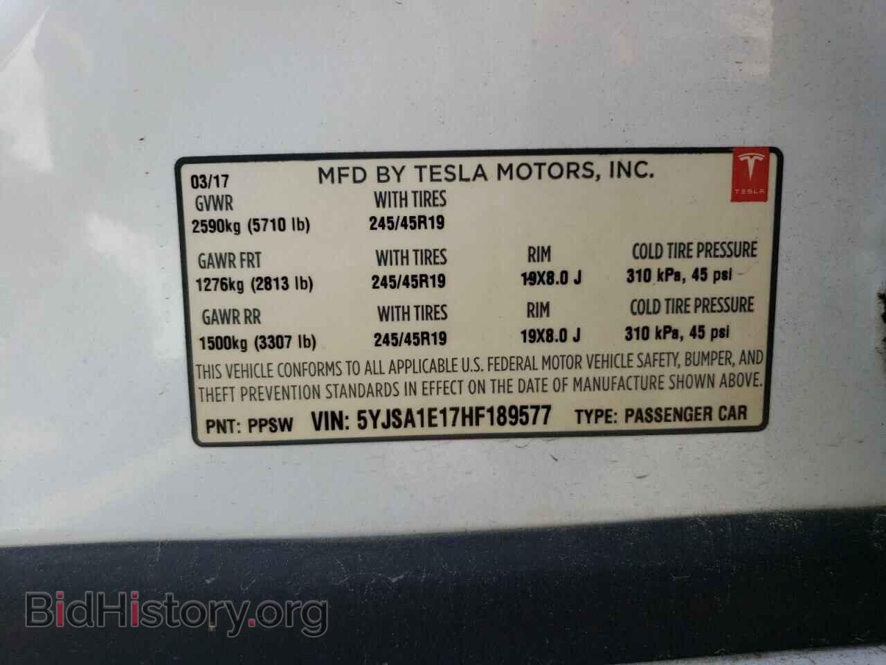 2017 TESLA MODEL S - VIN: 5YJSA1E17HF189577 - Photo 14