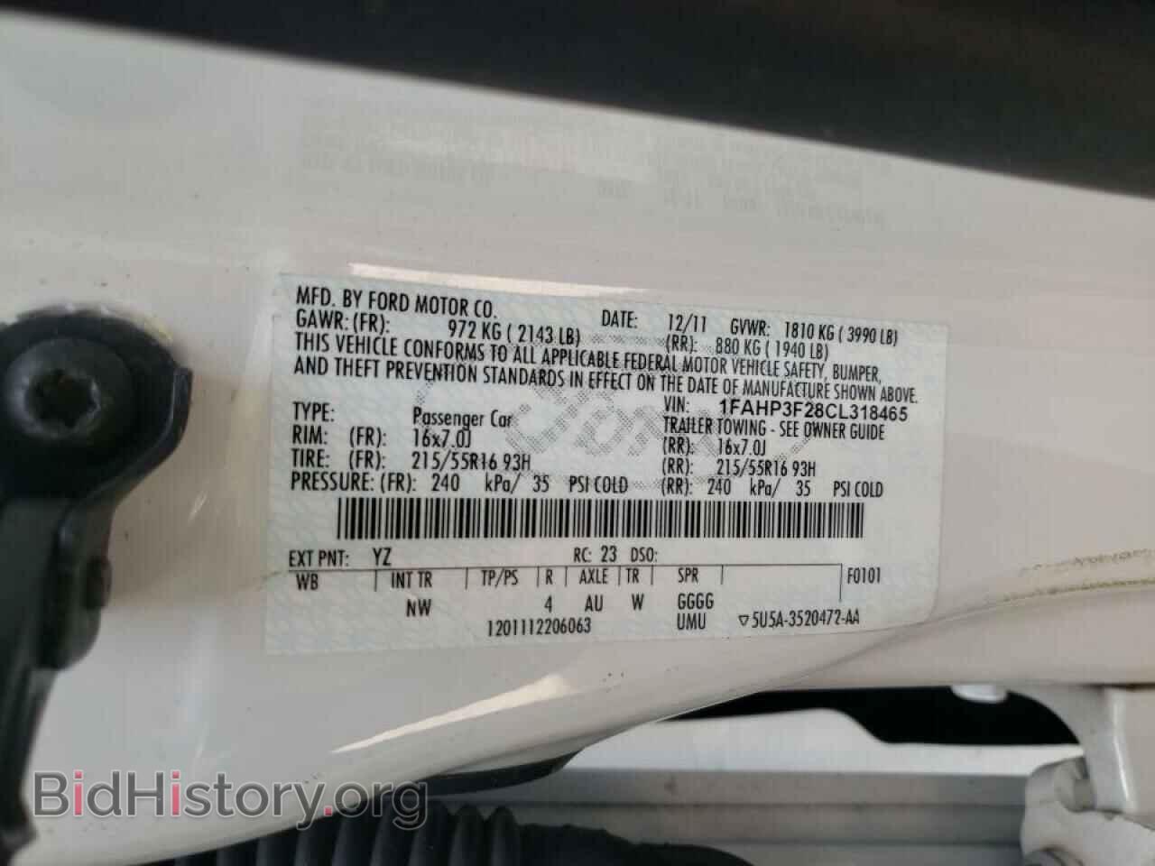2012 FORD FOCUS - VIN: 1FAHP3F28CL318465 - Photo 10