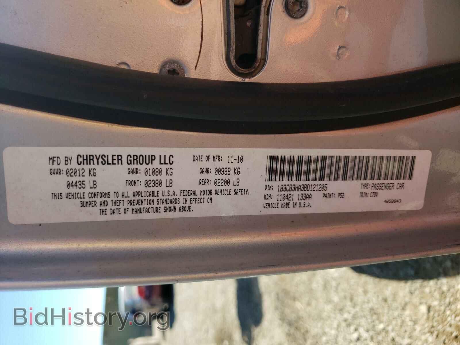 2011 DODGE CALIBER - VIN: 1B3CB3HA3BD121205 - Фото 10