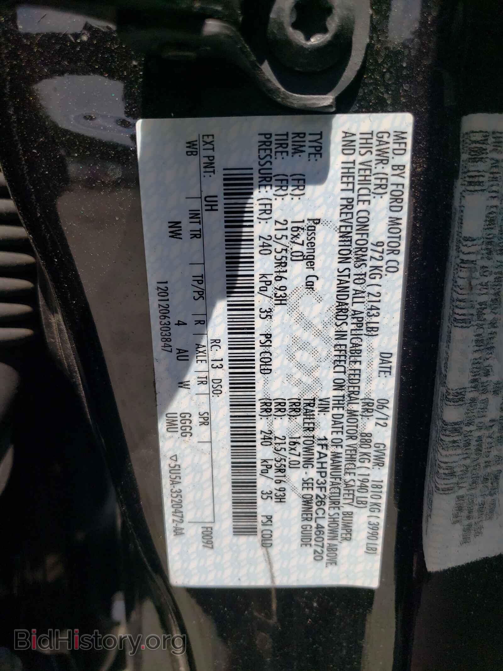 2012 FORD FOCUS - VIN: 1FAHP3F26CL460720 - Фото 10