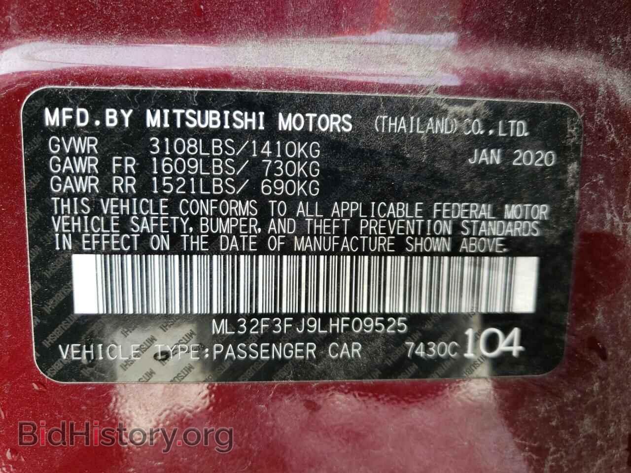 2020 MITSUBISHI MIRAGE - VIN: ML32F3FJ9LHF09525 - Фото 10