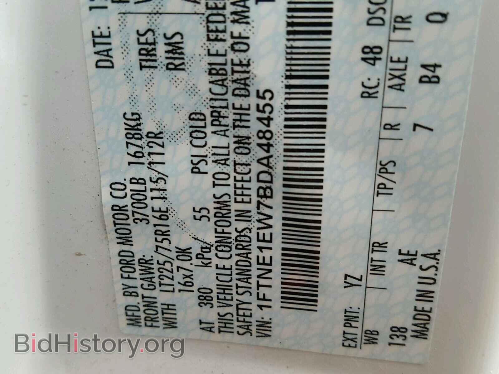 2011 FORD ECONOLINE - VIN: 1FTNE1EW7BDA48455 - Photo 10