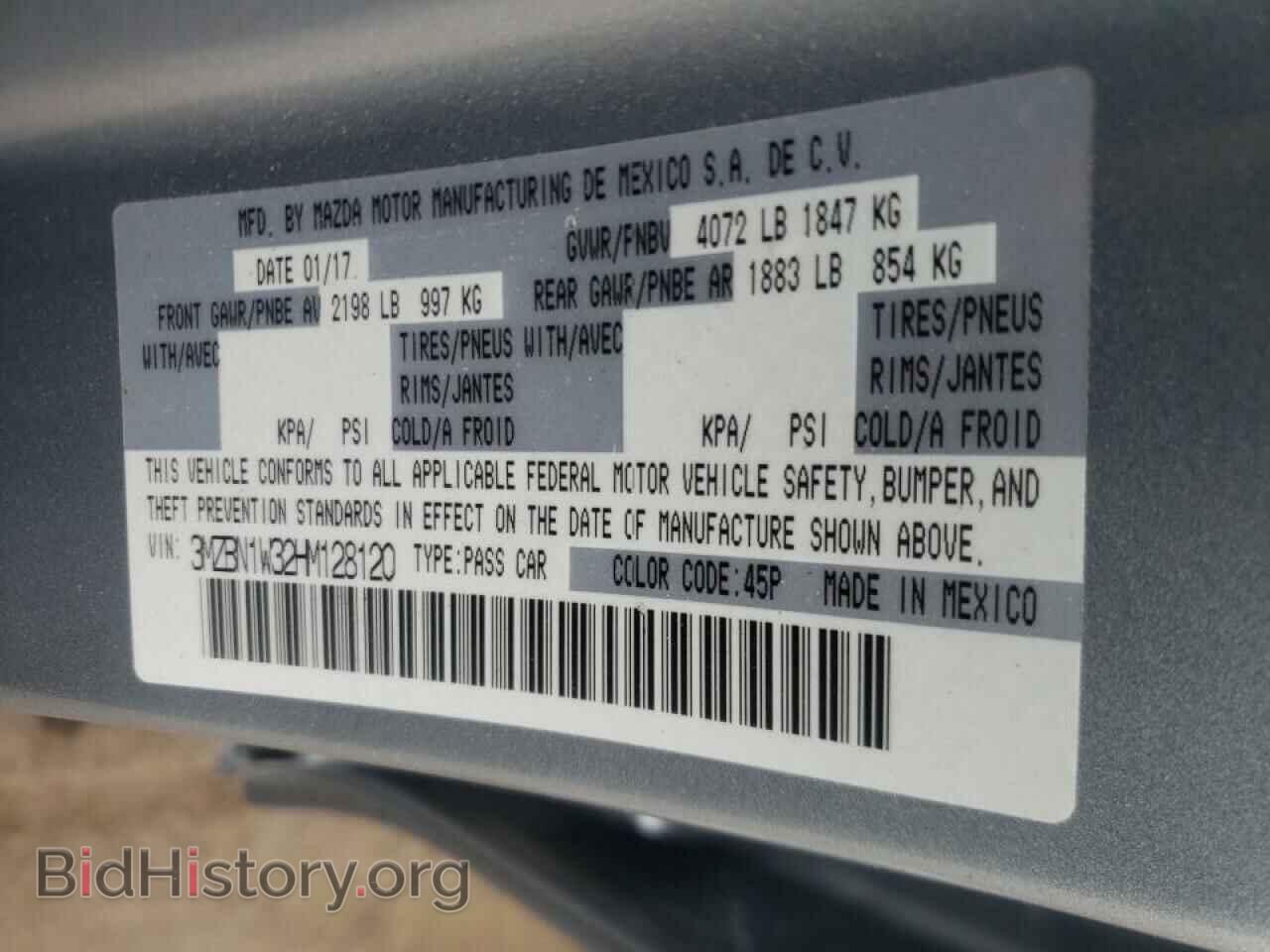 2017 MAZDA 3 - VIN: 3MZBN1W32HM128120 - Фото 10