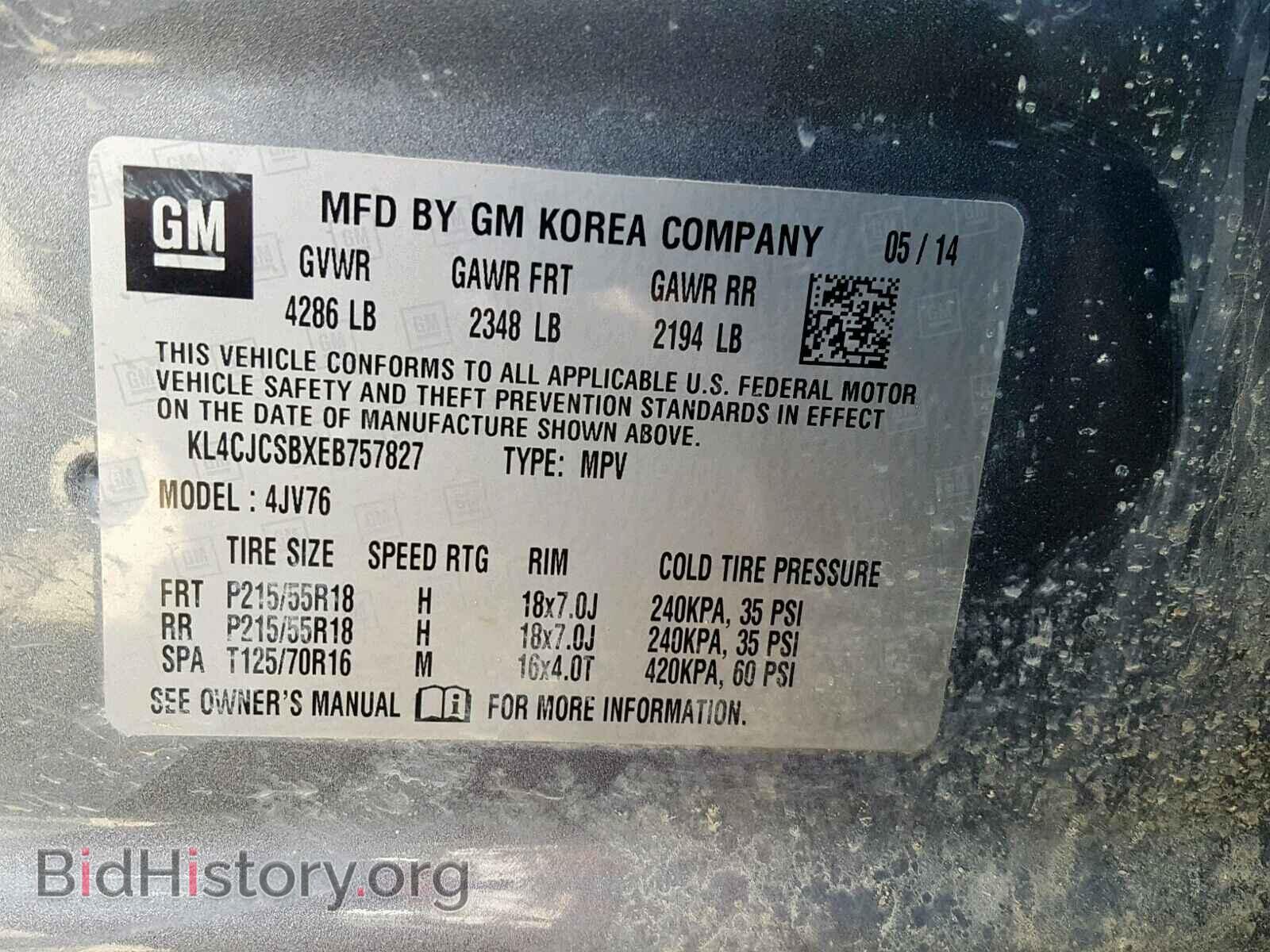 2014 BUICK ENCORE - VIN: KL4CJCSBXEB757827 - Фото 10