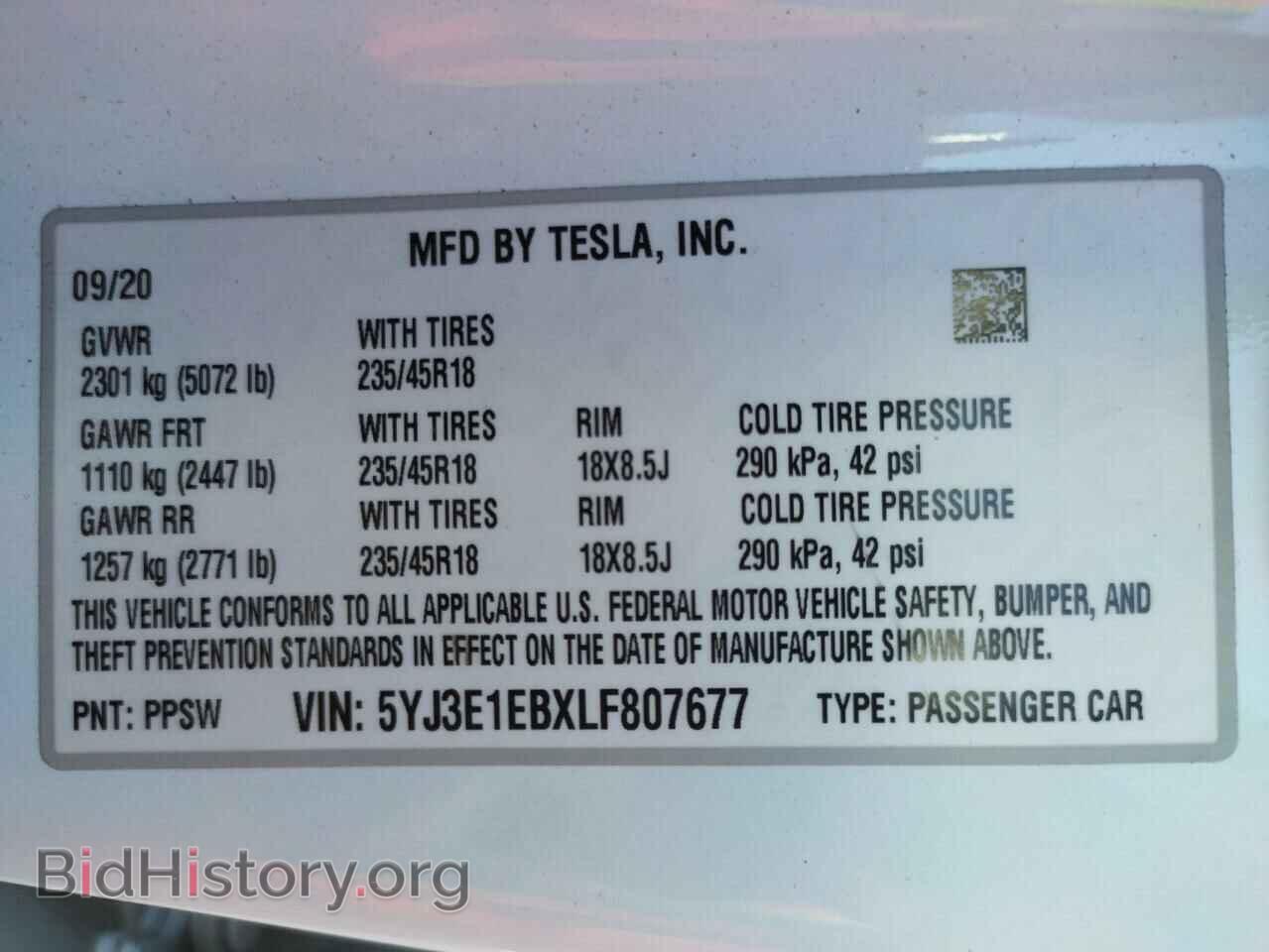 2020 TESLA MODEL 3 - VIN: 5YJ3E1EBXLF807677 - Фото 10